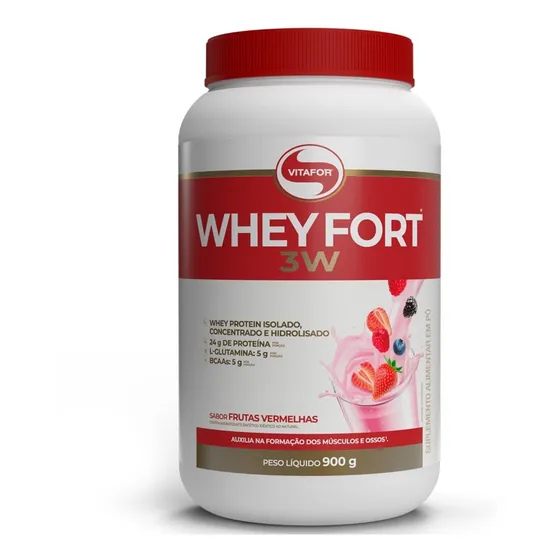 Whey Fort 3w 900g - Vitafor Concentrado Isolado Hidrolisado