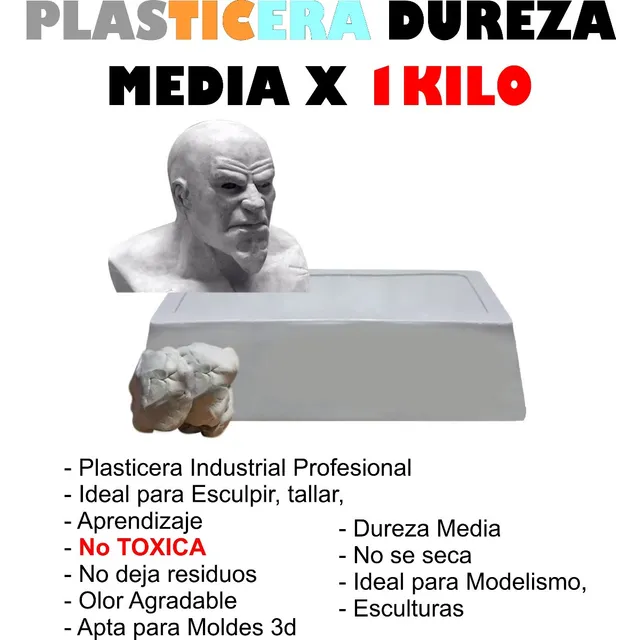Plasticera Industrial Media Profesional X 1 Kilo Esculturas