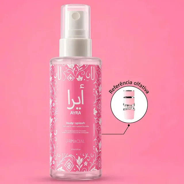 BODY SPLASH FEMININO ARABE AYRA 100ML - PRIMACIAL PERFUME FLORAL