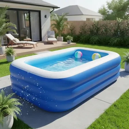 Piscina Inflável De Plástico Resistente Infantil Banheira Azul