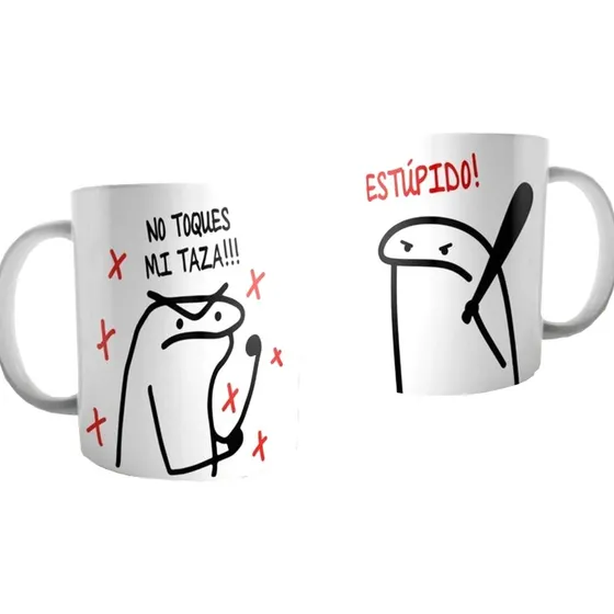 Tazón Taza Diseño Meme Flork No Tomes Mi Taza 320ml Color Blanco