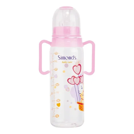 Mamadera Boca Standard Simond´s Fansy Con Asas 270ml Rosado