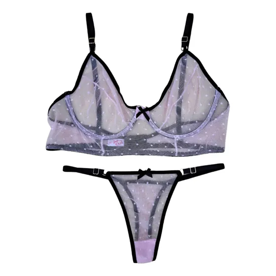 Conjunto Lencería Sexy Arco Translucido Transparente