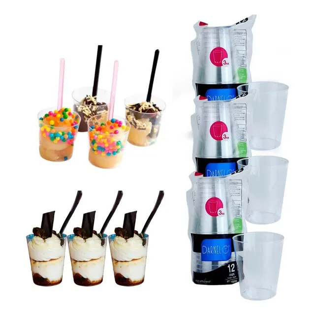 Vaso Shot Postre Descartables De 90 Ml - Pack 36 Unidades