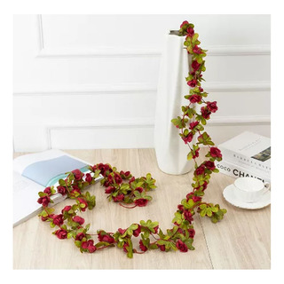 Folha De Flor De Rosa Artificial Com Coroa De 2,5 M Folha De Flor De Rosa Artificial Com Coroa De 2,5 M