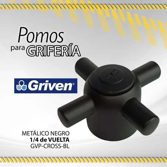 Pomo Acabado En Negro Griven Gvp-cross-bl / 11150
