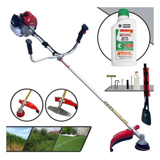 Roçadeira Profissional À Gasolina + Óleo Stihl E Lâmina 2p