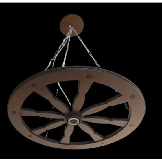Luminária Pendente Roda De Carroça 30 Cm Rustica 1 Lampada