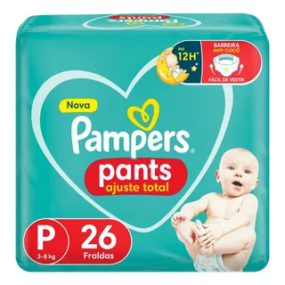 Fralda Pampers Pants Ajuste Total Descartável Pequeno (p) Sem Gênero