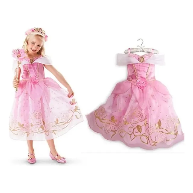 Disfraz Vestido Niña Bella Durmiente Aurora Fiesta Navidad