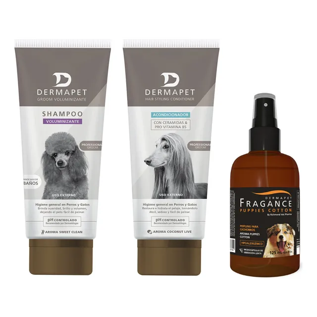 Shampoo Voluminizante + Acondicionador + Fragancia Dermapet
