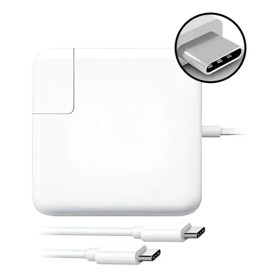 Cargador Macbook Pro Usb - C 87w + Cable Color Blanco