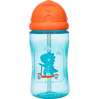 Garrafinha Infantil Com Canudo Dino 400ml 12m+ Azul - Buba