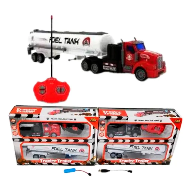 Juguete Mula Camión Control Remoto Tractor Trailer Tanque