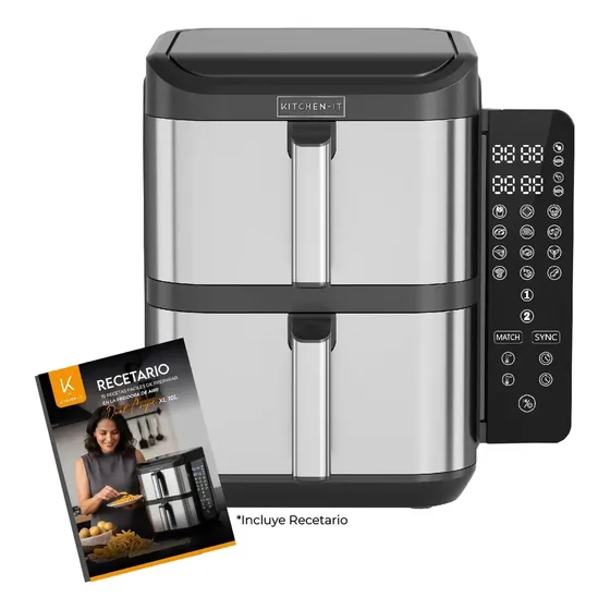 Freidora De Aire Kitchen-it Dual Crisp Xl De 10l
