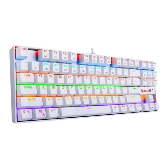 Teclado Gamer Redragon Kumara K552 Rainbow Blanco Red Esp Español Latinoamérica