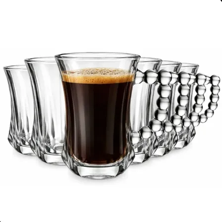 Caneca De Vidro Transparente Com Bolinha Da Alça Café E Chá Bubbly Bolinha Na Alça