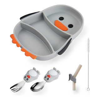Kit Para Comida Bebe Silicona Cubiertos Set 5pcs Kit Para Comida Bebe Silicona Cubiertos Set 5pcs