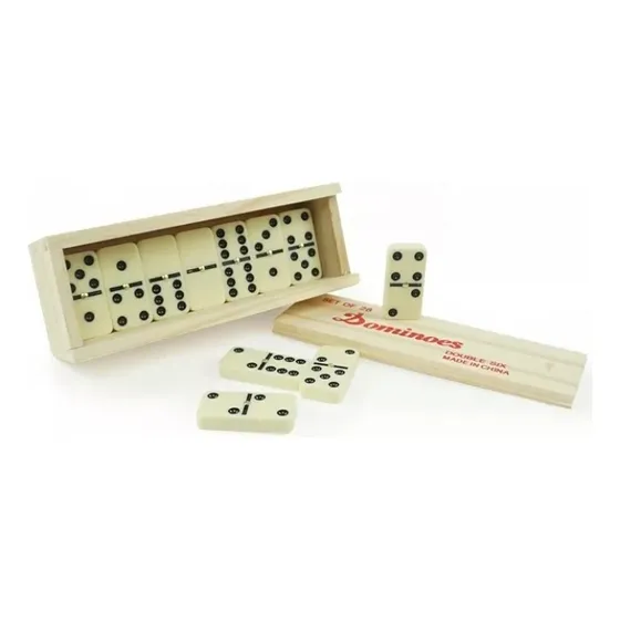 Mini Dominó Viajero Juego Mesa Caja Madera 28 Piezas