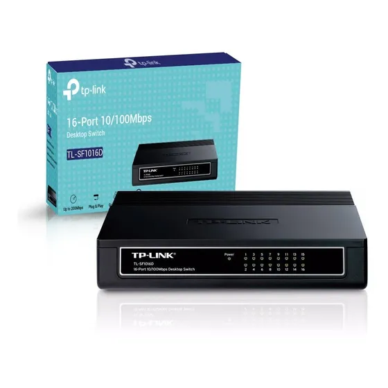 Hub Switch De Mesa 16 Portas Tp-link Tl-sf1016d 10/100 Mbps 