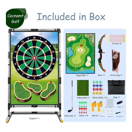 Set Juego Golf Arco Flechas Dardos Pelotas Niños
