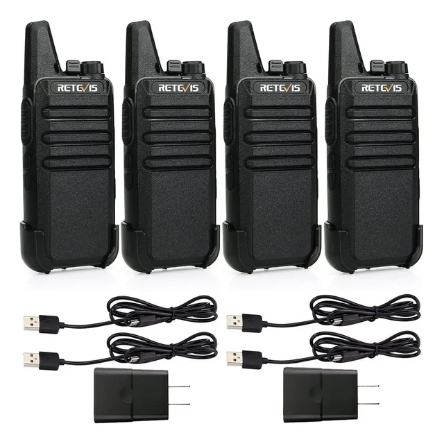 Retevis Rt22 Walkie Talkies Adultos Radios Bidireccion 4pzas Bandas De Frecuencia 1 Color Negro