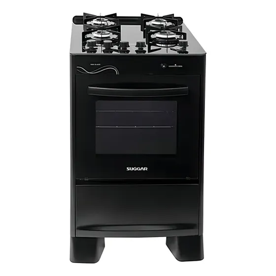 Fogão Neo Glass Fgvng410pt Com 4 Bocas Piso Suggar Cor Preto