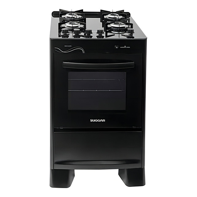Fogão Neo Glass Fgvng410pt Com 4 Bocas Piso Suggar Cor Preto Fogão Neo Glass Fgvng410pt Com 4 Bocas Piso Suggar Cor Preto