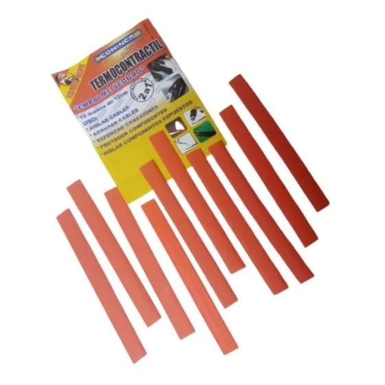 Termo Contráctil Termo Encogible X 10 Piezas 12cm X 1cm Rojo