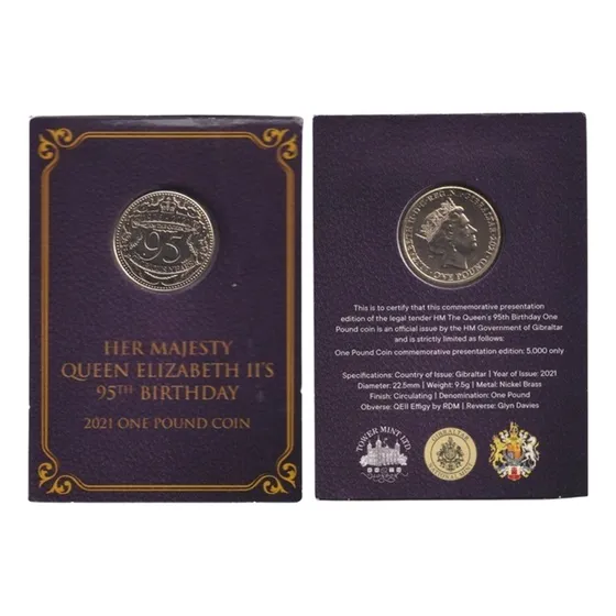 Gibraltar Blister Moneda 1 Pound 2021 Laton Elizabeth Ii Unc
