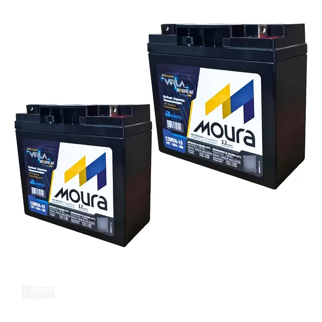 Kit 2 Bateria Selada 12v 18ah Nobreak Power Sinus Ii 3200va