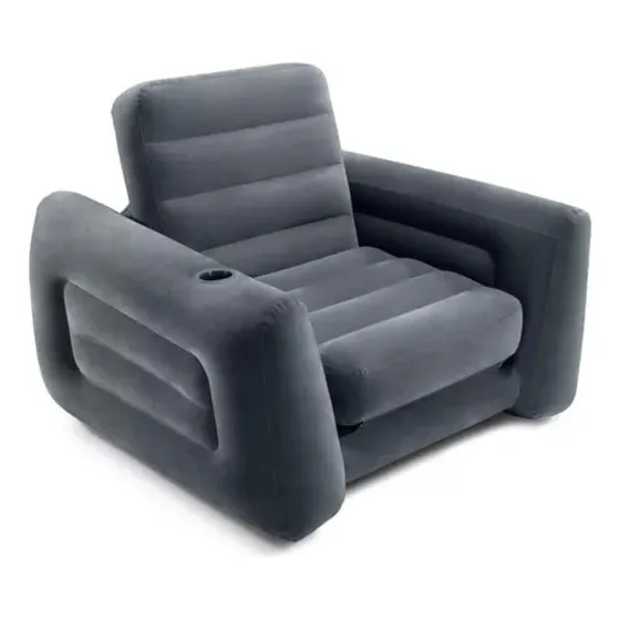 Sillón Cama Inflable Intex 1 Plaza Con Posa Vasos