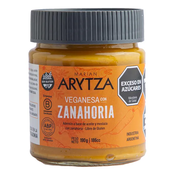 Mayonesa Vegana Con Zanahoria Arytza 190g. Sin Tacc Veganesa