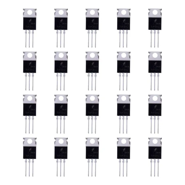 Bojack Tip31c Npn 3 A 100 V Transistores De Potencia Epitaxiales De Silicio Tip31 3 Amperios 100 Voltios Darlington Transistores To-220 (paquete De 20 Unidades)