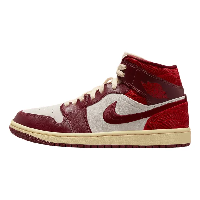 Aj1 Mid Tenis Para Mujer Color Rojo Equipo Talla 10.5