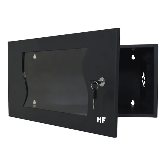Mini Rack Dvr 5u Parede Porta Visor Acrilico Preto