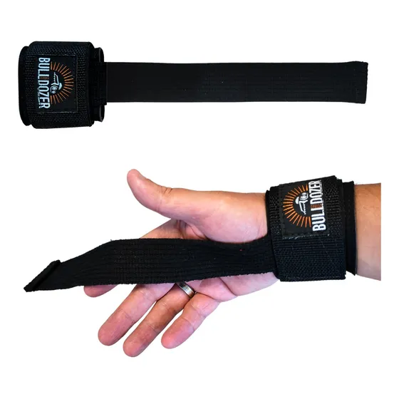 Tala Strap Com Munhequeira Musculação Faixa Grip Vem O Par