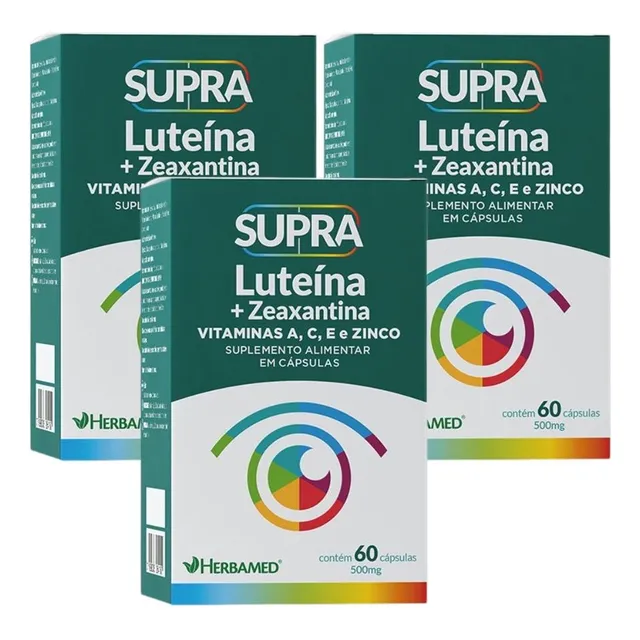 Kit Supra Luteína + Zeaxantina Com 3 Caixas 60 Cápsulas Cada