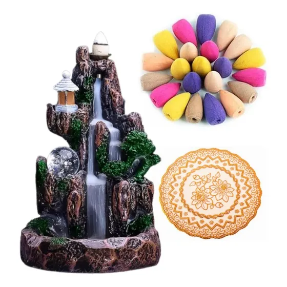 Cascada Incienso + 40 Conitos Inciensos Mixtos Regalo