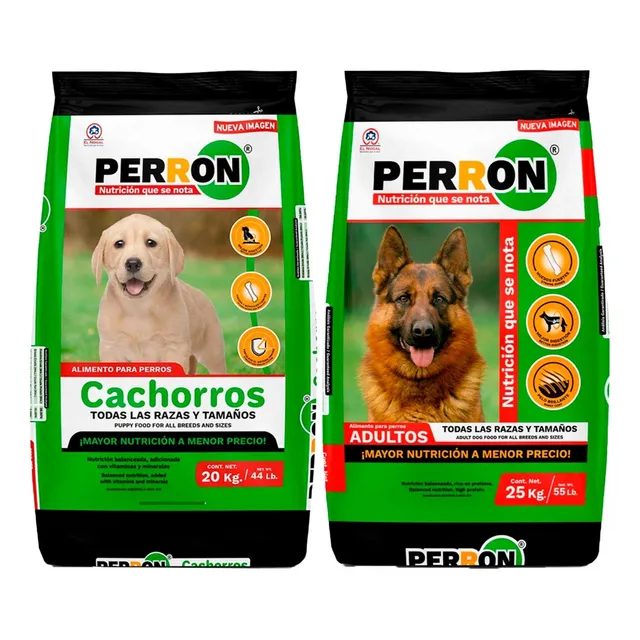 Croquetas Perron Perro Adulto 25kg + Costal Cachorro 20kg