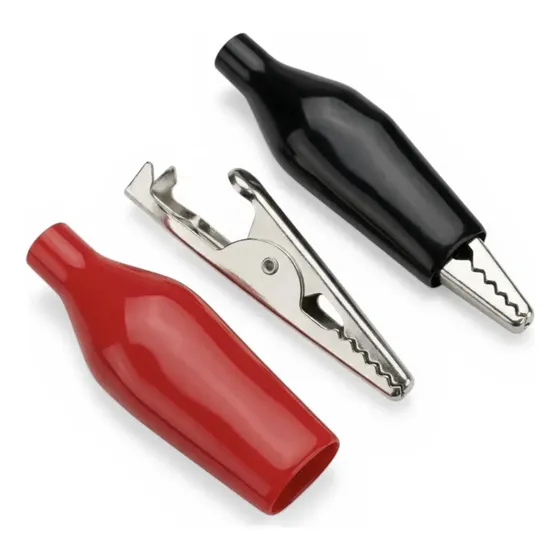 Kit Pinza Cocodrilo Chica 43mm 2 Unidades Negro Rojo Electro