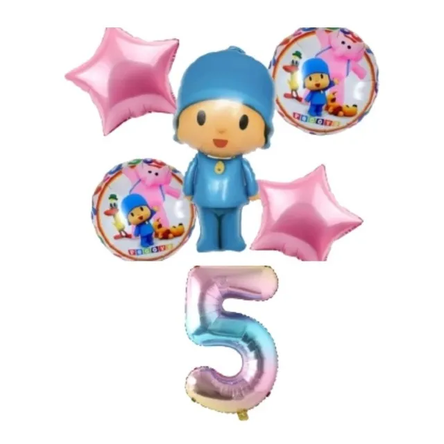 Globo Pocoyo Metalizado + Número Cumple Decoración Fiesta. 