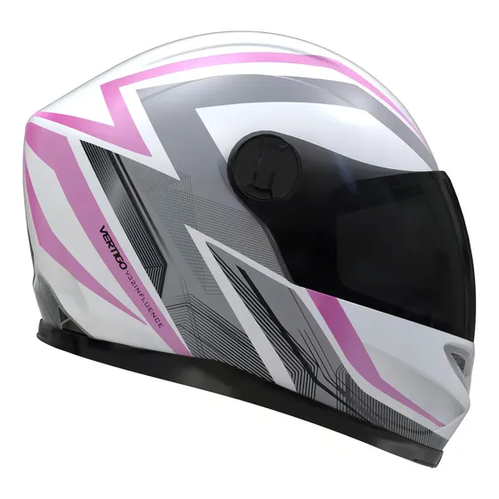 Casco para moto integral Vertigo V32 Influence  rosa y blanco mate talle S 