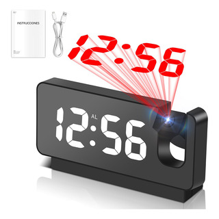 Reloj Despertador Digital Con Led Proyector Alarma Mesa Usb Reloj Despertador Digital Con Led Proyector Alarma Mesa Usb