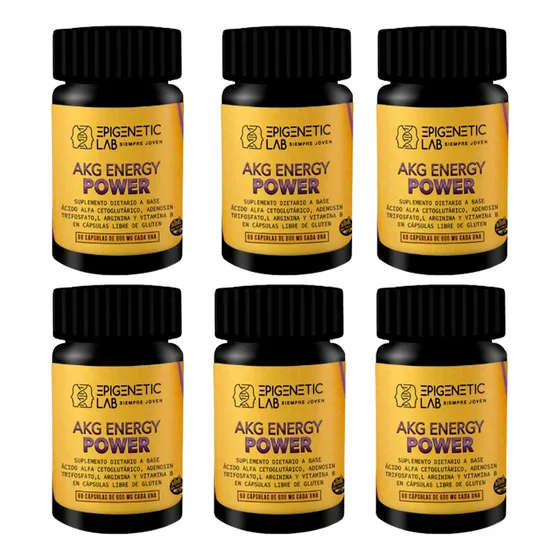 Akg Energy Power X 60 Capsulas De 600 Mg X 6 Unid + Regalo!!