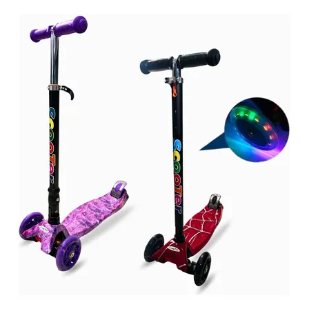 Scooter Monopatin Ruedas Luces Led Ajustable