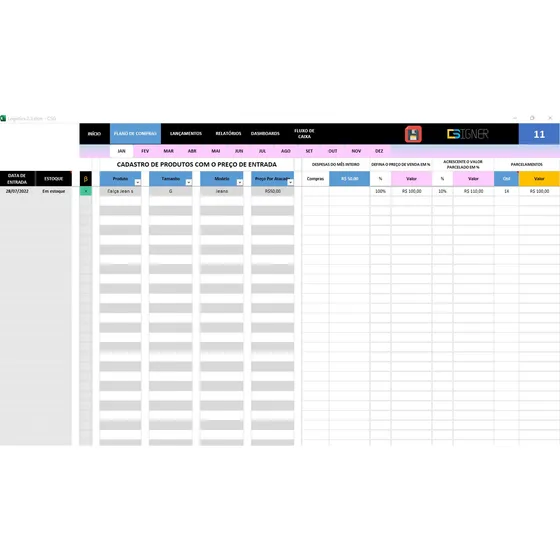 Planilha Excel De Controle De Vendas Para Lojas De Roupas