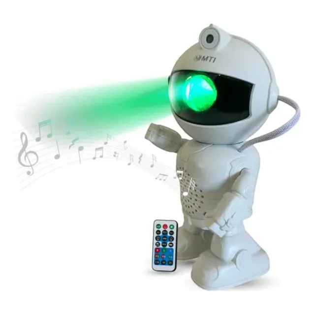 Velador Proyector Robot Parlante Bluetooth Luz Galaxia