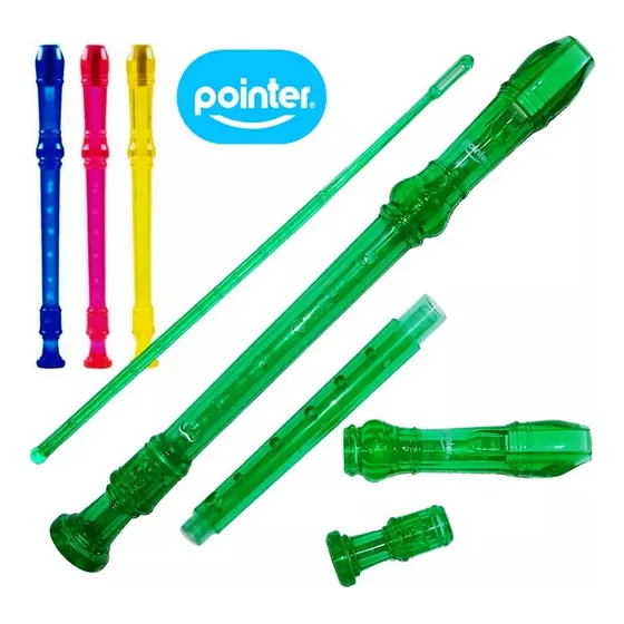 Flauta Dulce Soprano Pointer De 8 Huecos De Transparente