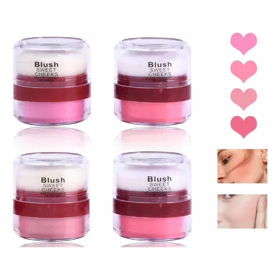 Rubor De Maquillaje En Polvo Con Esponja Aplicadora